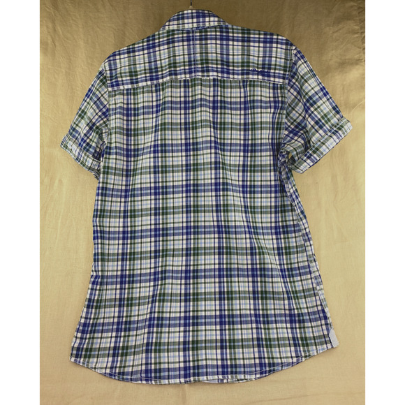 Buffalo David Bitton Multicolor Plaid Short Sleeve Button Up Shirt Mens Medium - Picture 8 of 9